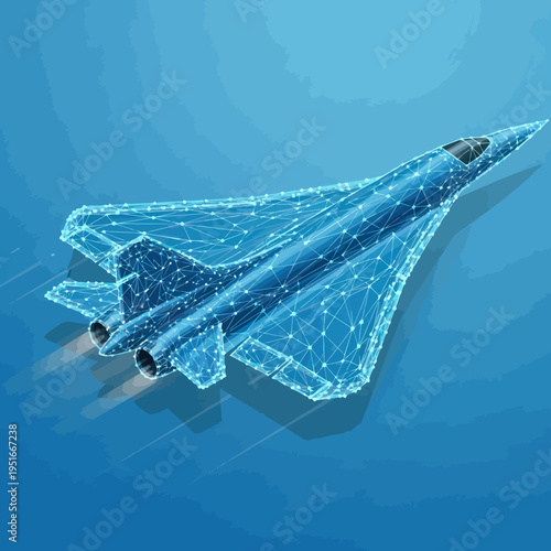 Transparent Stealth Fighter Jet Flying Underwater.