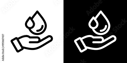 Water Control Icon Set Vector Collection Isolated In Black And White