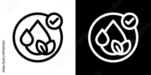 Clean Water Icon Set Vector Collection Isolated In Black And White