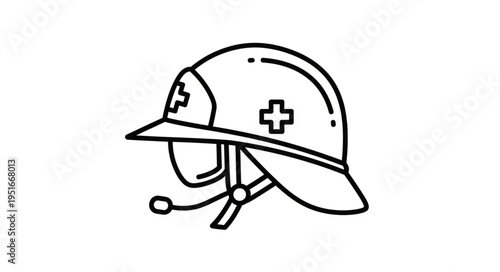 Medical Hard Hat with Cross Symbol Illustration.