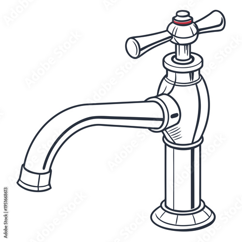 Vintage faucet with cross handle