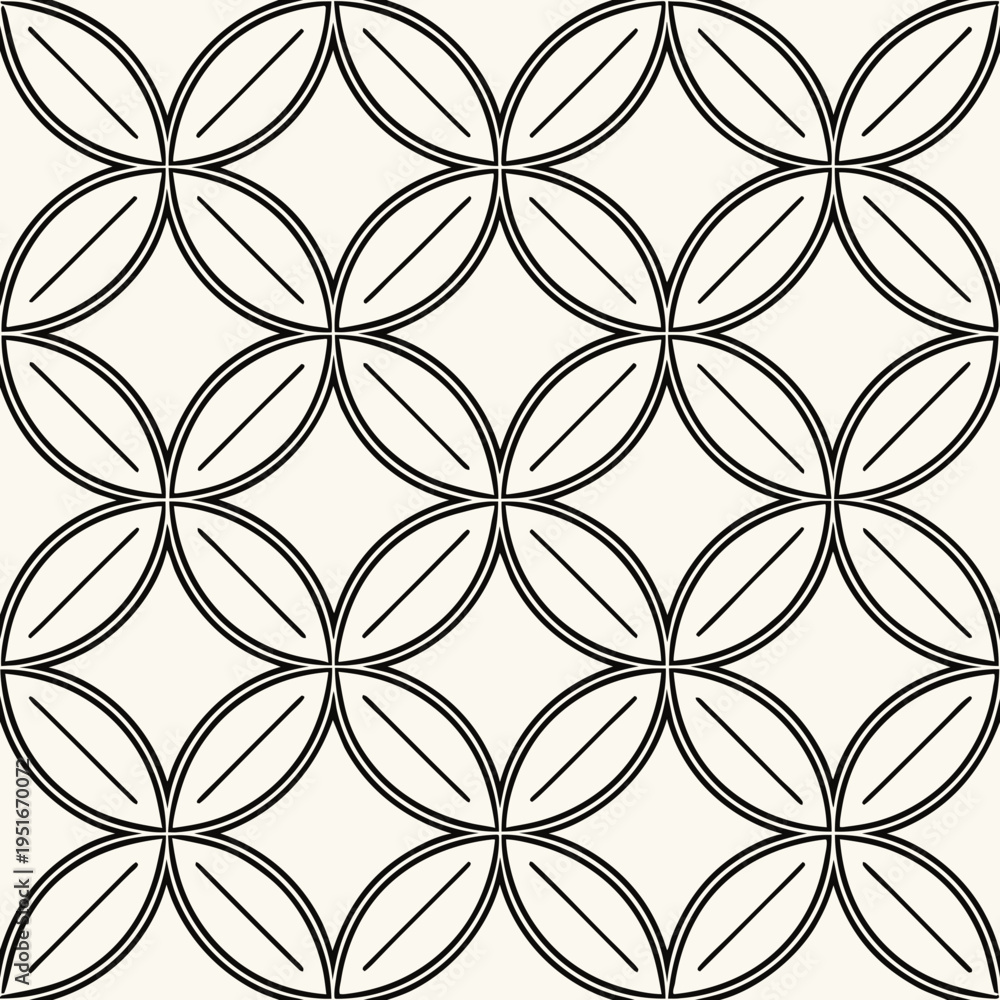 Fototapeta premium Classic geometric pattern with continuous interlocking circles and symmetrical