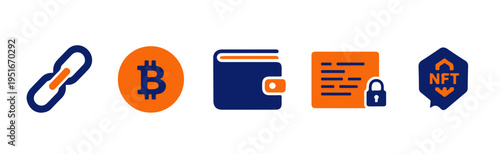 Cryptocurrency Wallet and Blockchain Security Icons Collection