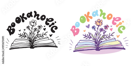 Cute hand drawn doodle lettering quote about Books. Reading more. Lettering for t-shirt design, mug print, bag print, clothes fashion. 100% hand drawn vector image.