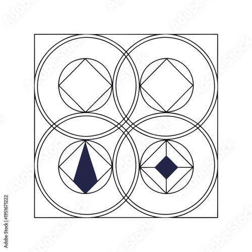 Set of 4 geometric shapes vector