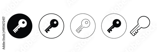 Key Icon Logo Design Key Sign Symbol Minimal Vector