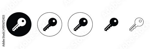 Key Icon Logo Design Security Key Symbol Modern Flat