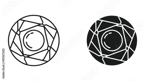 Gemstone Facet Cut Geometric Symbol