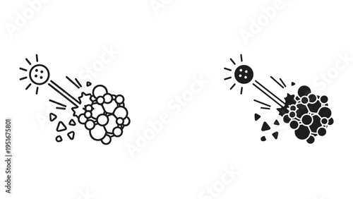 Molecule Collision Energy Burst Graphic Icon