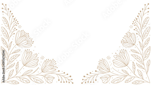 Delicate floral frame with botanical elements and a minimalist style