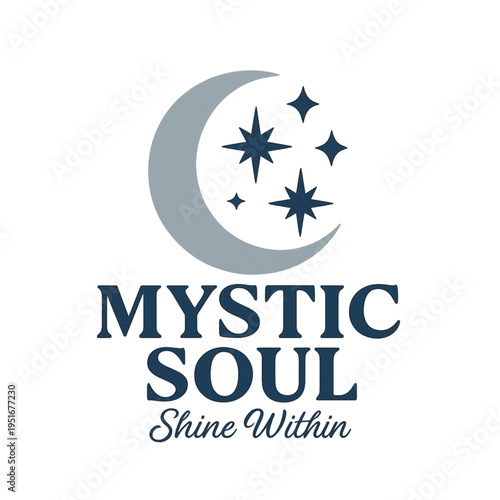 Mystic soul logo with celestial elements