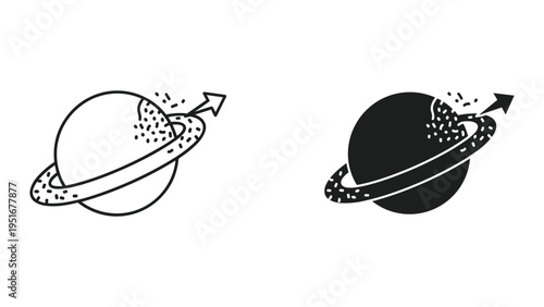 Planet Ring Arrow Orbit Exploration