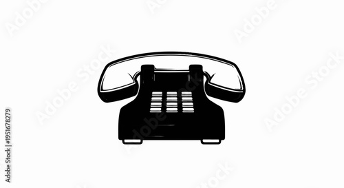 Retro black rotary telephone with classic handset