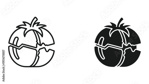 Tomato Cracked Symbol Health Agriculture Food Symbol