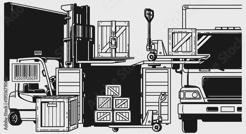 Heavy Duty Industrial Trucks and Transportation Set
