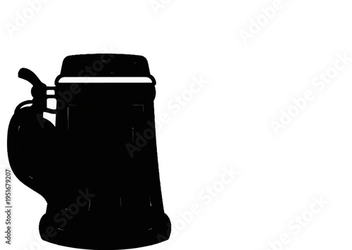 Silhouette of a black beer stein with a handle and lid