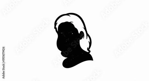 Black silhouette of a child's head with fair hair, profile