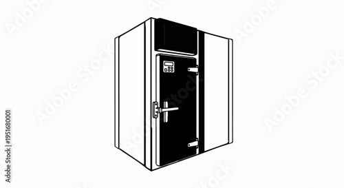 Industrial refrigeration unit with door and control panel