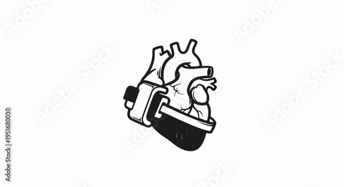 Anatomical heart with a measurement device