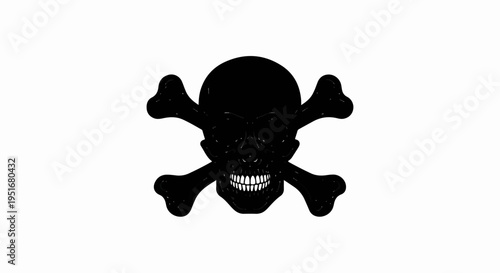 Black skull and crossbones symbol on a white background