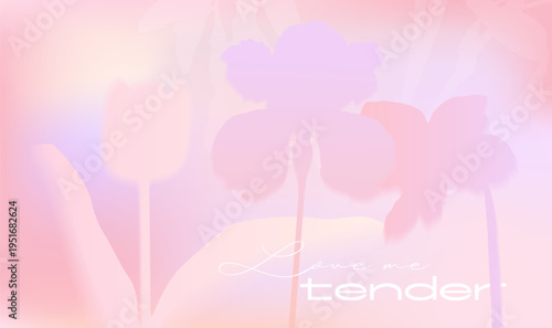 Light purple and powdery pink blurred floral vector background. Gentle abstract pastel flowers gradient mesh illustration for beauty salon backdrop, soft romantic spring cosmetic product display.