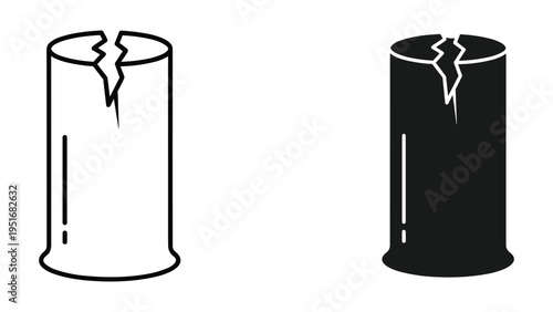 Broken Log Cylinder Failure Symbol Commercial
