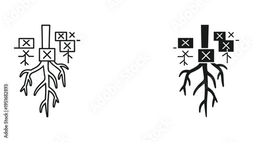 Root System Data Growth Abstract Concept