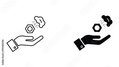 Hand Holding Nut With Smoke Symbol Commercial