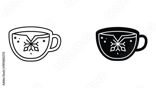 Hot Cocoa Snowflake Mug Warm Beverage Concept