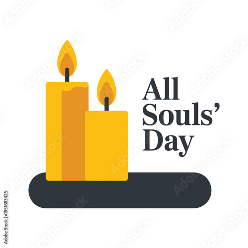 A graphic illustration of two lit candles on All Souls' Day