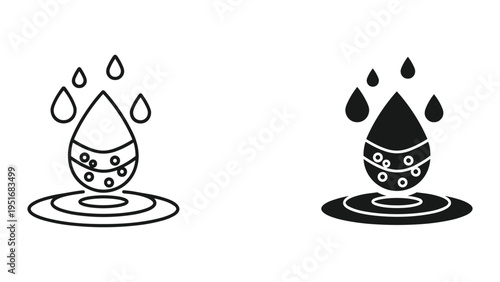 Water Drop Ripples Abstract Symbol Commercial