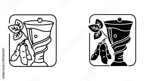 Soybean Blend Processing Icon Food Industry