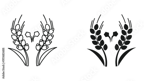 Wheat Emblem Agriculture Food Industry Symbol