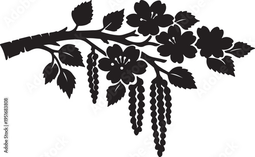 Birch Blossom  Flower Icon – Vector Illustration