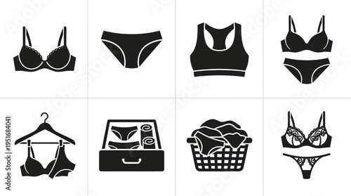 Women’s Underwear Icons for Fashion, Storage, and Organization