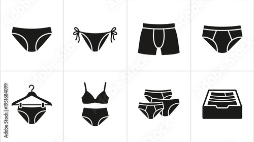 Underwear Icons for Fashion, Storage, and Clothing Organization
