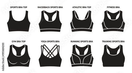 Sports Bra Icons for Fitness, Comfort, and Athletic Wear
