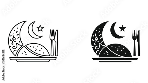Moon Food Plate Dining Celebration