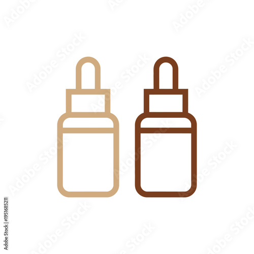 Two dropper bottles in different shades on a white background