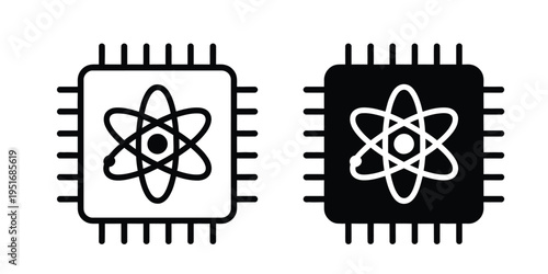 Quantum Computing Vector Icon Set for UI UX Interface