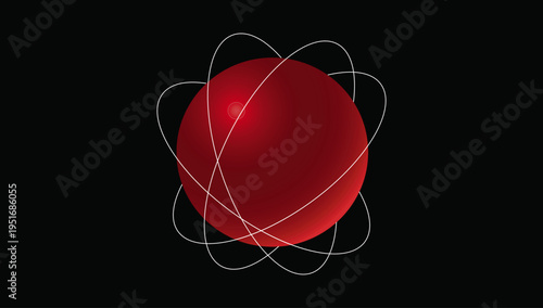 Atom structure symbol science physics molecule nucleus orbit energy vector illustration design element