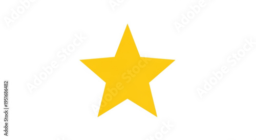 Yellow star on white background in simple flat design  