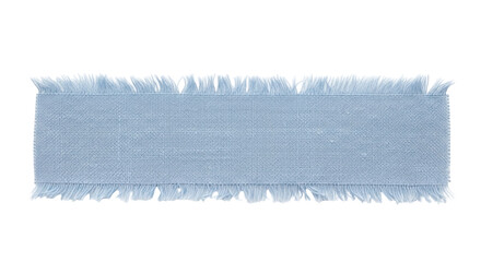 Light blue frayed ribbon isolated PNG on transparent background, decorative fabric trim for crafts and scrapbooking projects