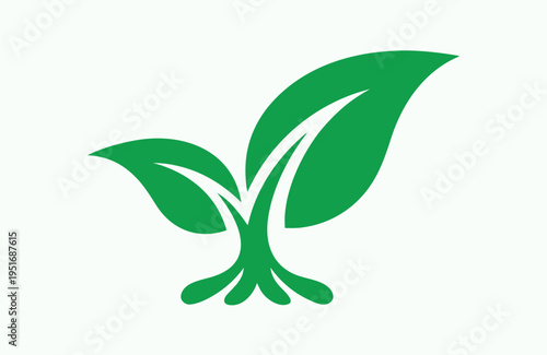 Simple green plant sprout vector illustration graphic design representing new growth, nature, ecology, and environmental sustainability.