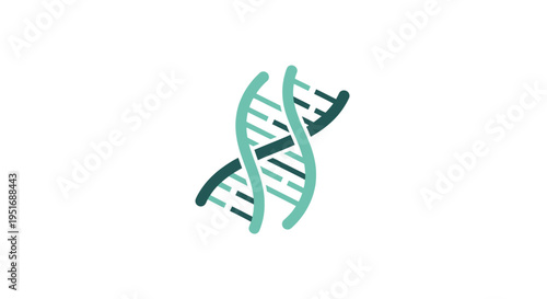Abstract illustration of a DNA helix in a modern graphic design style for scientific use