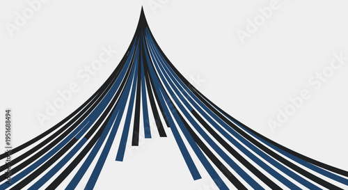 Abstract illustration of converging lines and vibrant color contrast on a white backdrop