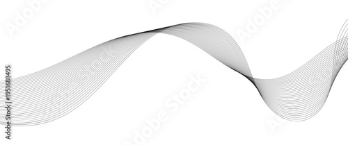 Abstract lines background isolated, twisted curve lines, undulate wave - stock vector.  Web banner size. Vector background with lines. Element for design isolated on white background.

