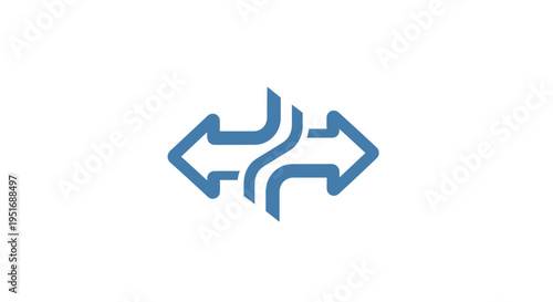 Abstract illustration of interconnected arrows indicating data exchange and connectivity design