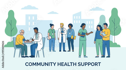 Dedicated healthcare professionals provide essential medical and support services to foster community well-being, integral to a robust Public Health Behavior & Awareness System