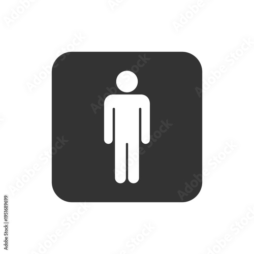 Male restroom sign, toilet isymbol collection.